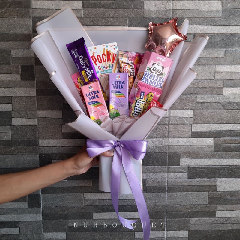 Bouquet Snack Purple / Buket Makanan Ringan / Buket Jajanan Tema Ungu