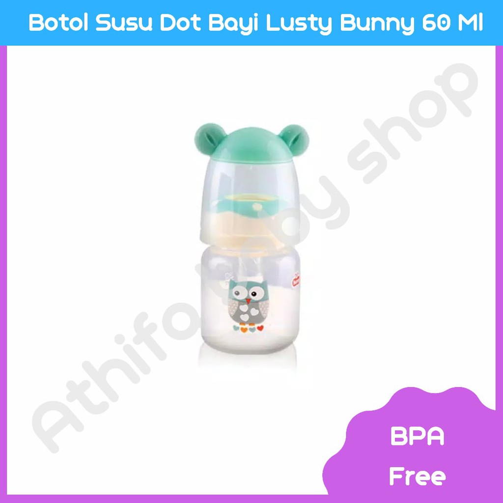 Botol Susu Dot Bayi 60ml Lusty Bunny NEWBORN Kecil Baru Lahir Dot Susu Bayi Botol ASI Perah ASIP