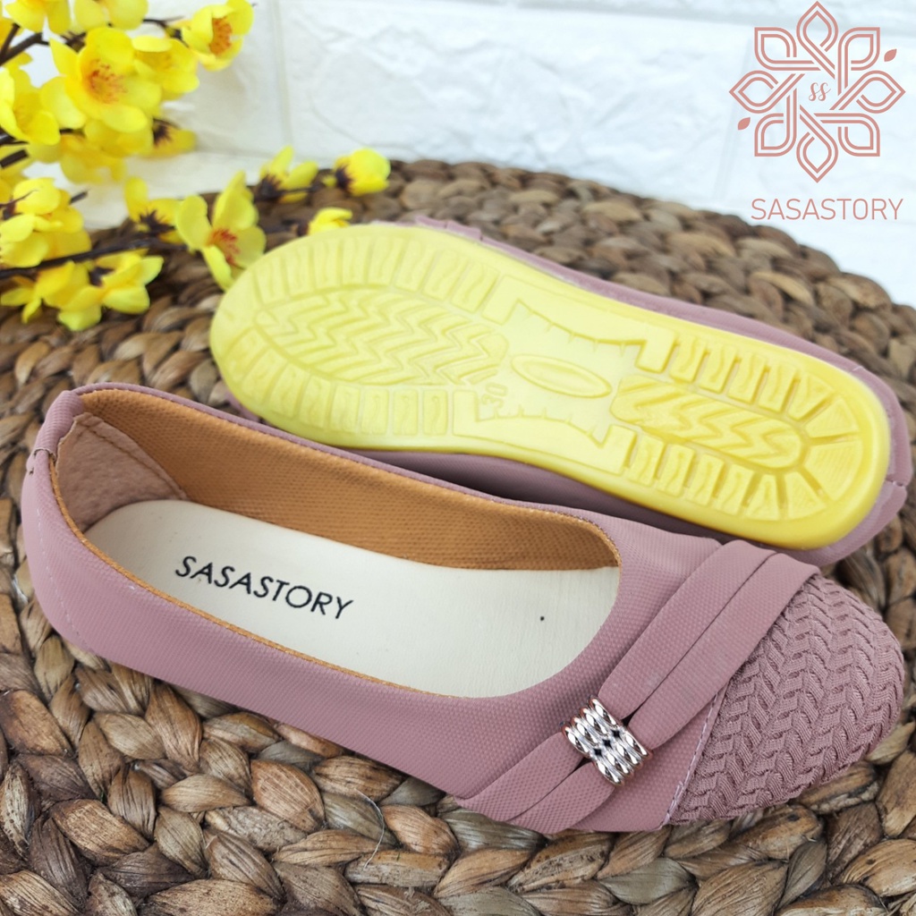 SEPATU FLATSHOES ANAK PEREMPUAN GARIS SAMPING 3 4 5 6 7 8 TAHUN HA13