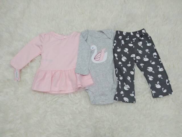 set 3in1 catell love/ baju bayi import/ set jaket bayi/ set jumper bayi