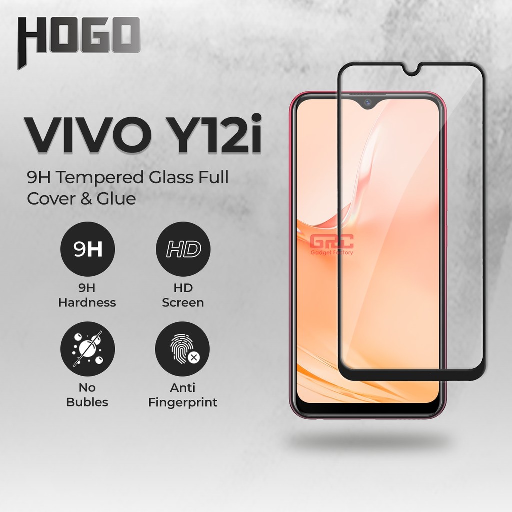 Tempered Glass VIVO Y12i HOGO Full Cover Anti Gores Kaca