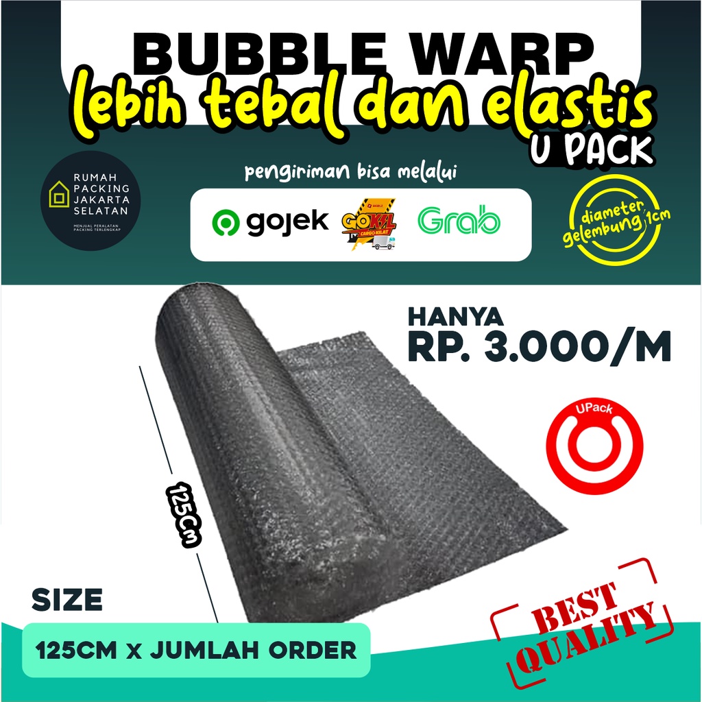 

BUBBLE WRAP ROLL METERAN (1,25M x JUMLAH ORDER) HITAM PUTIH BUBLE WRAP