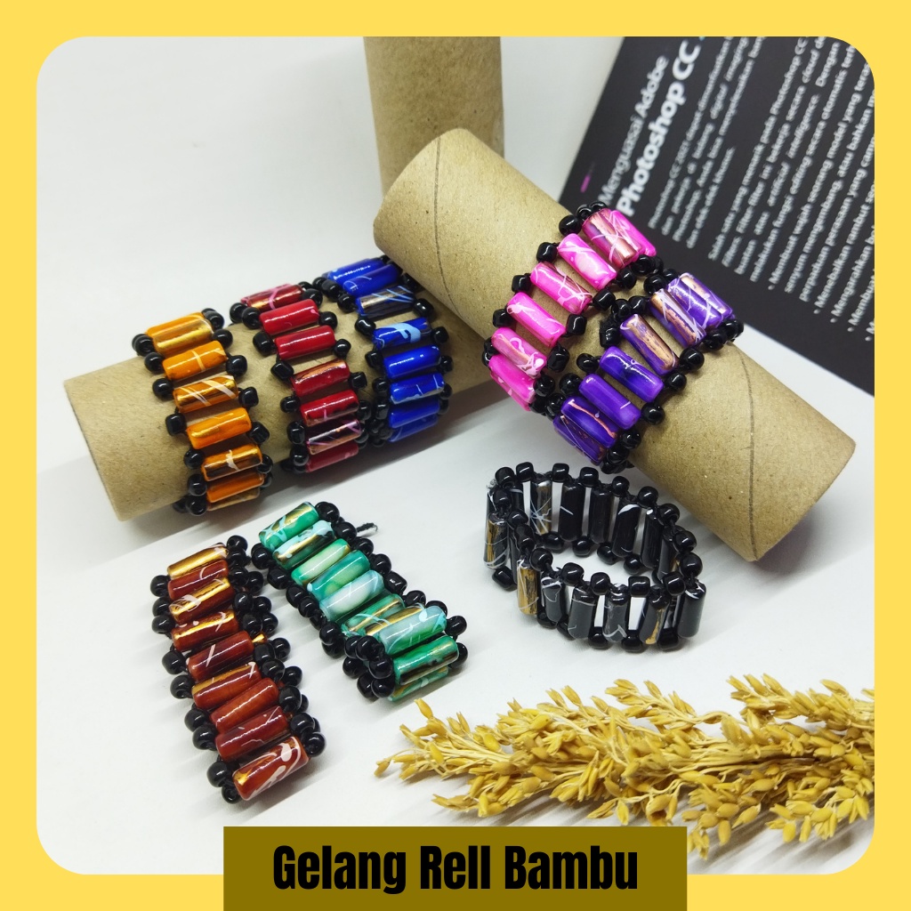 [COD] Gelang Model Batu Rel Bambu Warna Tali mute polos | Gelang Warna Warni Gelang Anak Dewasa || Gelang Pria Wanita