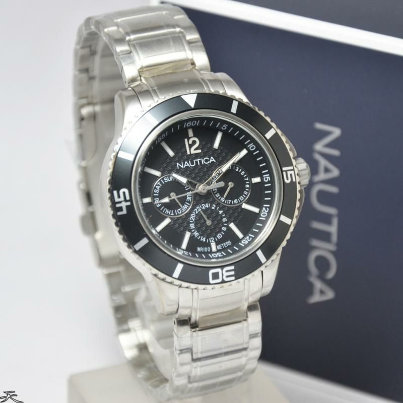 Jam Tangan Pria Nautica A19591G Silver Rantai Original Murah