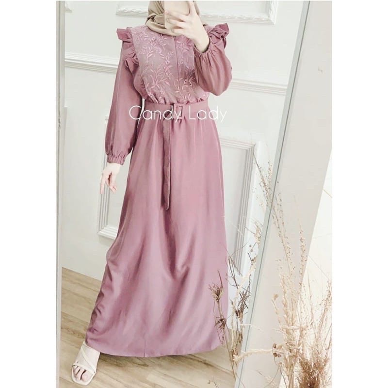 GAMIS BRUKAT KEBAYA TILE MAXY DRESS BUSUI WANITA MUSLIM BROKAT MOSCREPE MURAH GAMIS TERBARU
