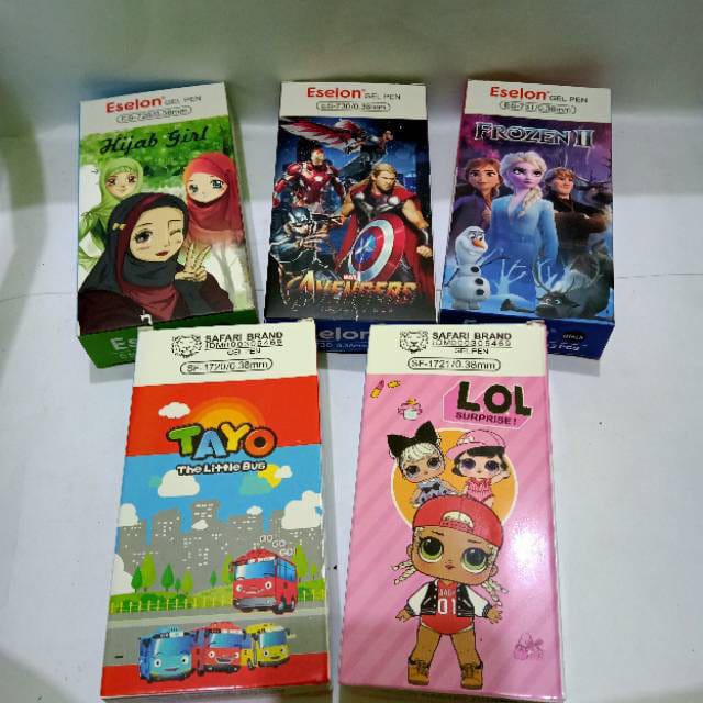 

Bolpoint ESELON Gel Ink Pen / Pulpen Gel Karakter Cewek Cowok Murah - cowok