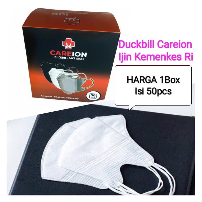 Masker Duckbill Dewasa CAREION Ada Ijin Kemenkes Isi 50pcs