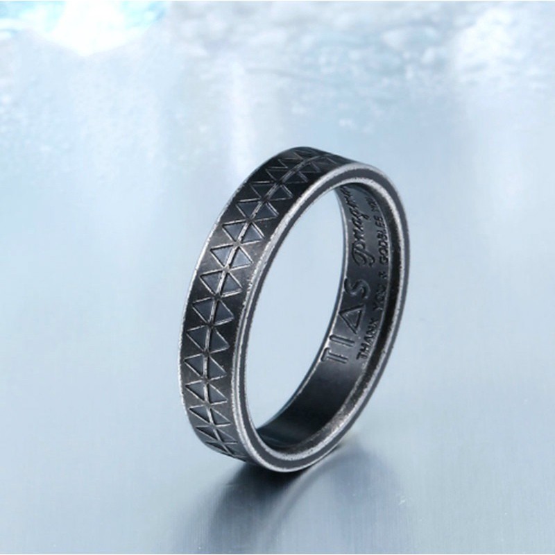 Perhiasan Cincin Punk Gothic Pria Gaya Viking Vintage untuk Biker