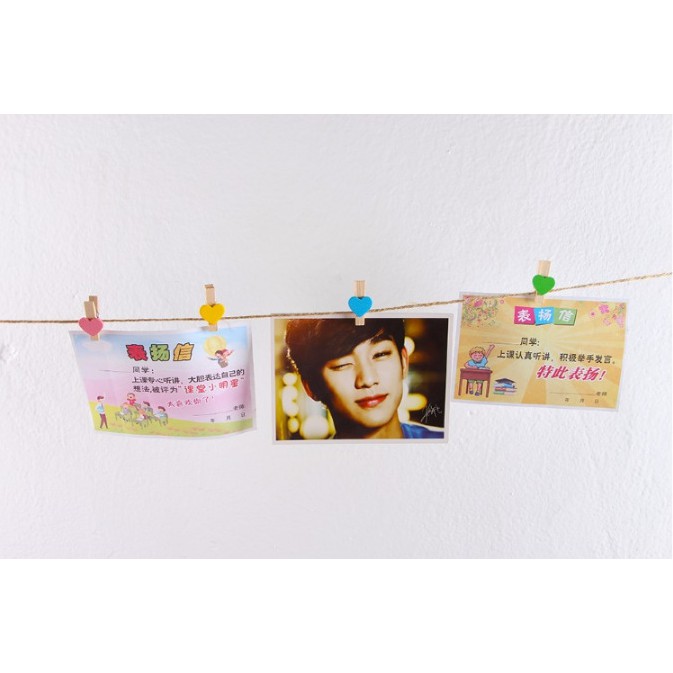 Grosir - H267 Wooden Clip Mini Bentuk Love/Jepitan Kayu Love Ukuran 3cm * 0.3cm / Untuk Tumblr Light