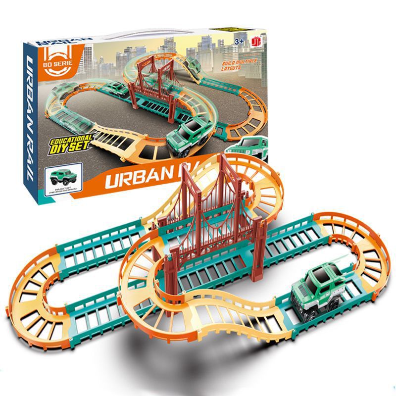 Mainan Anak URBAN RAIL Track Lintasan Mobil Balap Educational Diy Set