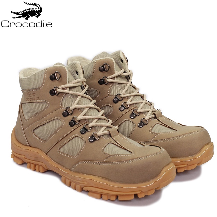 Sepatu Outdoor Gunung Pria Crocodile Endure Safety Boots Ujung Besi Hiking Bikers