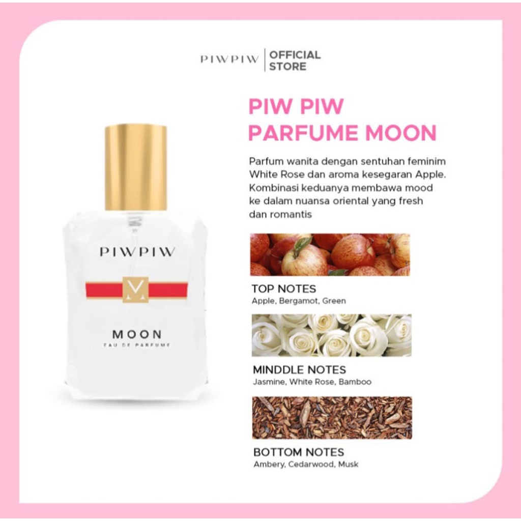 PIW PIW MOON EAU DE PARFUME / PARFUME WANITA DENGAN 3 AROMA / TAHAN LAMA 50ML