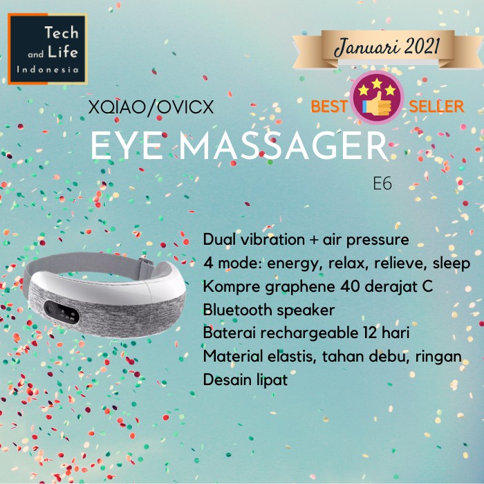 OVICX Smart Eye Massager E6 Alat Pijat Mata Elektrik