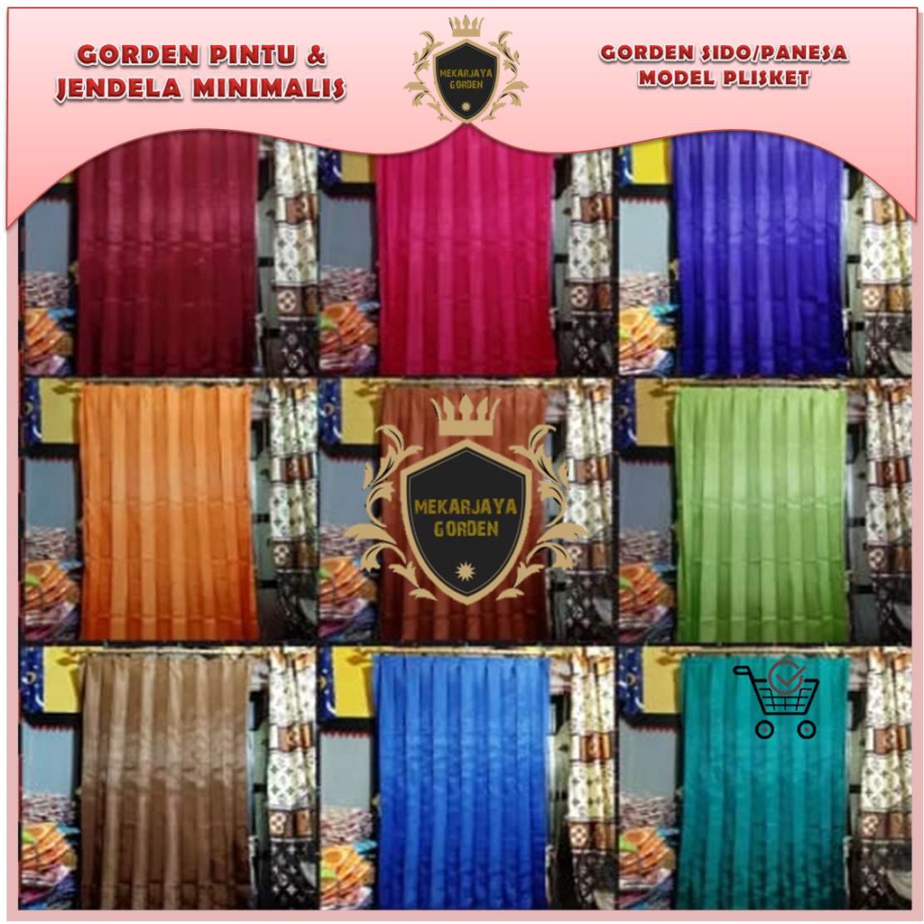 GORDEN SIDO POLOS KORDEN PINTU SATIN WAJIK HORDENG JENDELA KELAMBU MODEL PLISKET GORDEN MURAH DAN BA