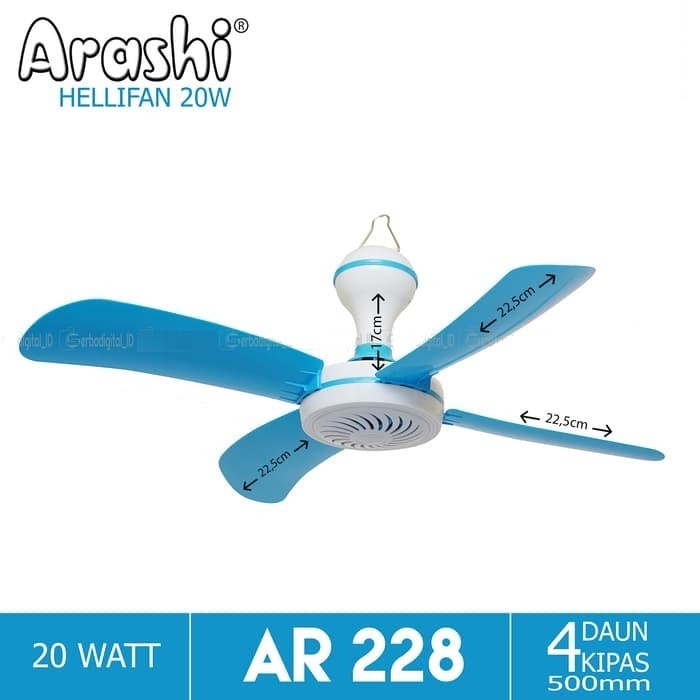 Kipas Angin Gantung Helifan 20W 20Wat 20WATT Arashi AR-228