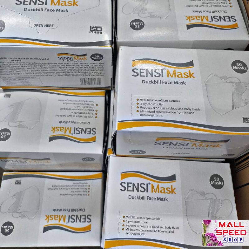 masker sensi duckbill isi 50/sensi masker duckbil box