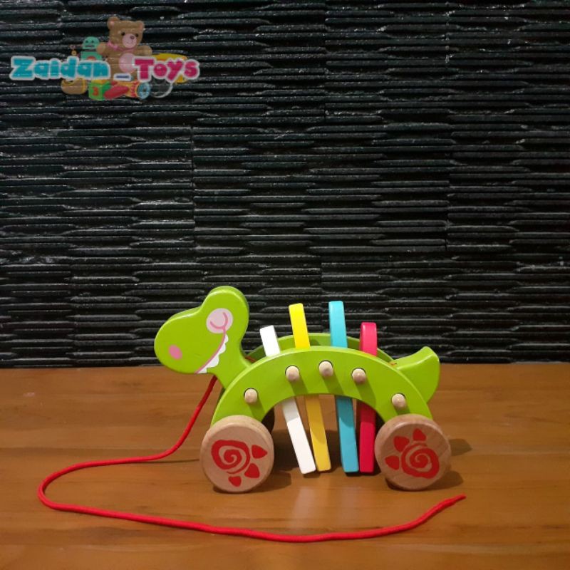 Mainan anak kayu preloved / bekas bentuk dino cocok untuk kado hadiah natal dan tahun baru