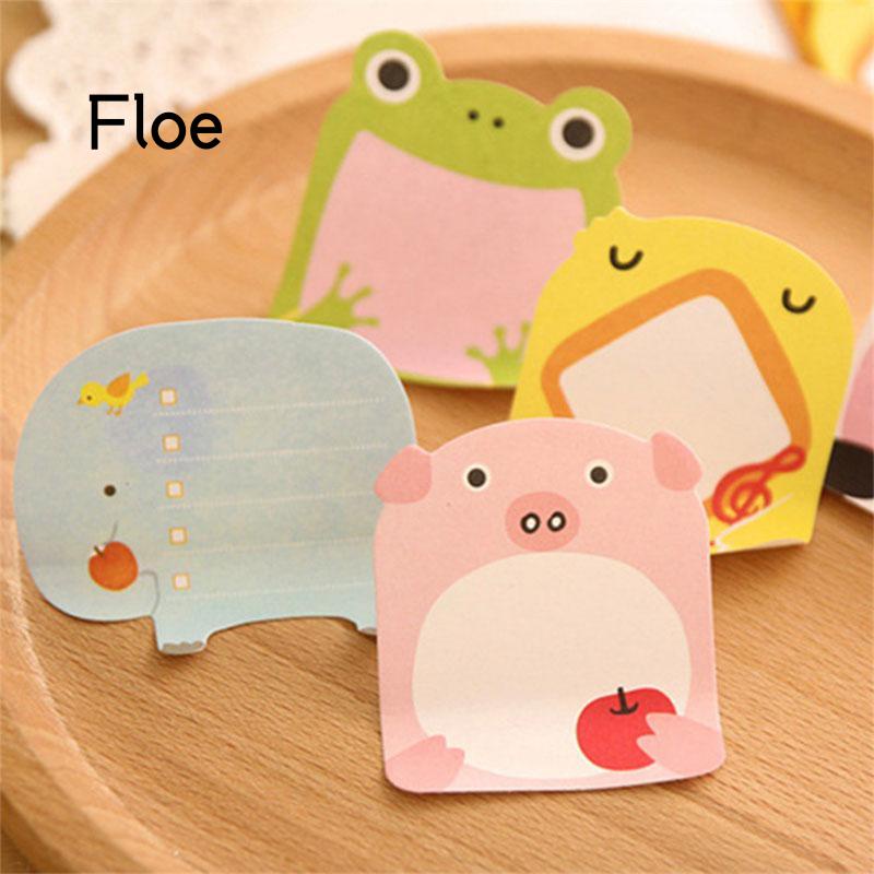 Fl 20 Lembar Sticky Note / Memo Pad Motif Kartun Hewan Lucu Untuk Pelajar / Kantor