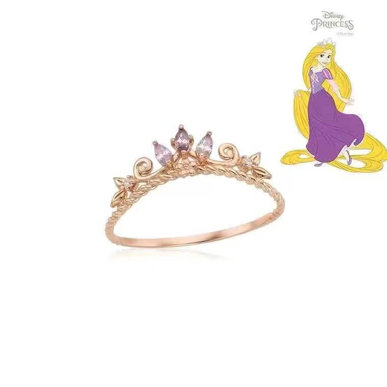 Cincin Disney Princess Crown Rings Adjustable Import