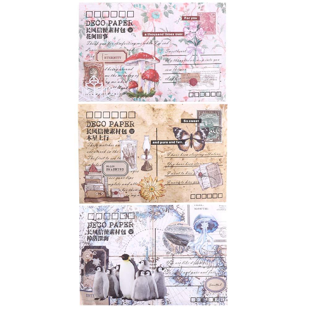 LANFY Vintage Sticker Art Journaling 100pcs Tanaman Dekorasi Junk Journal Kit DIY Ablum Diary Kertas Hias DIY Scrapbooking