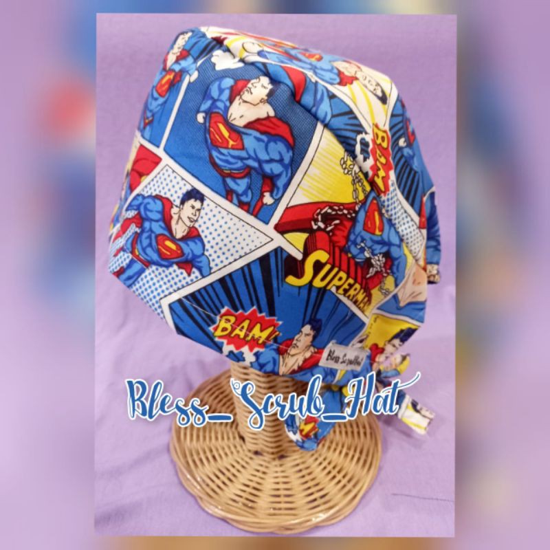 Topi Bedah / Nurse Cap/ Sugical cap/ Topi Motif/Superman