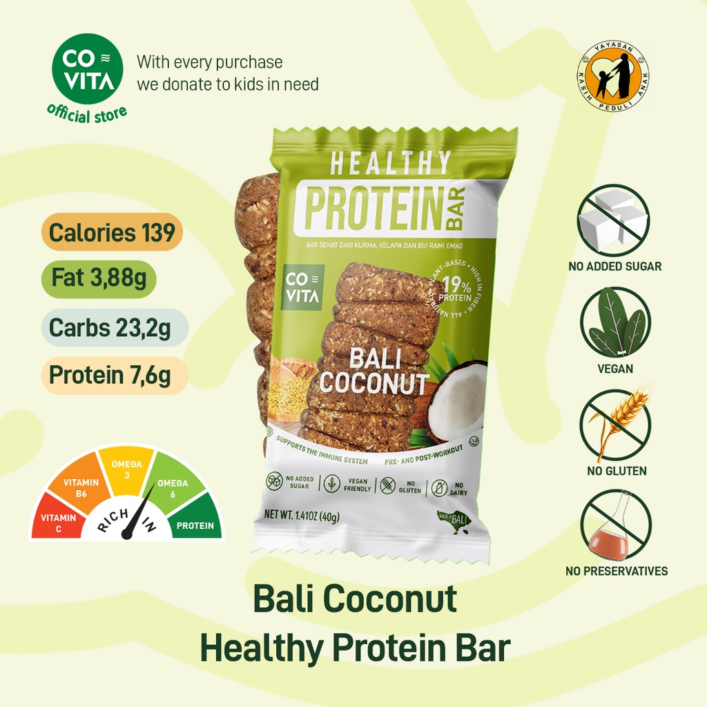 Covita - Healthy Protein Bar - Bali Coconut - Fit Bar