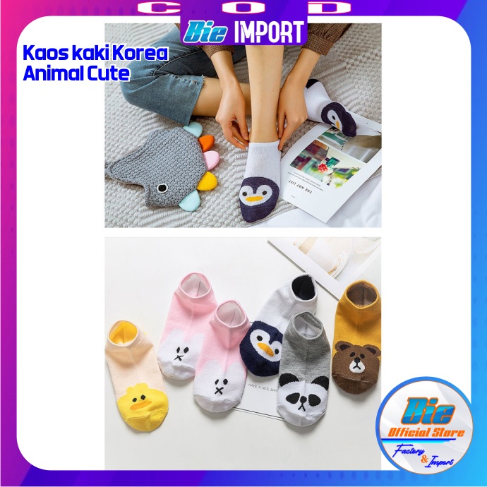 Kaos Kaki Korea Wanita Motif Animal Impor Best Seller