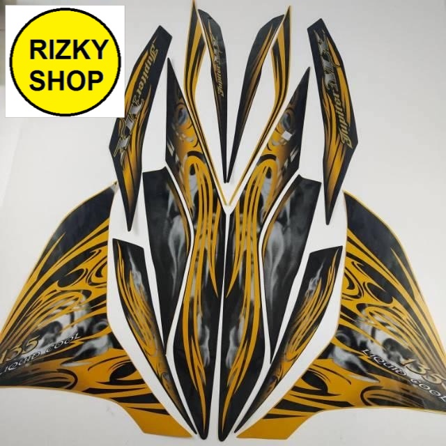 stiker striping motor yamaha Jupiter mx new 135 2011 gold