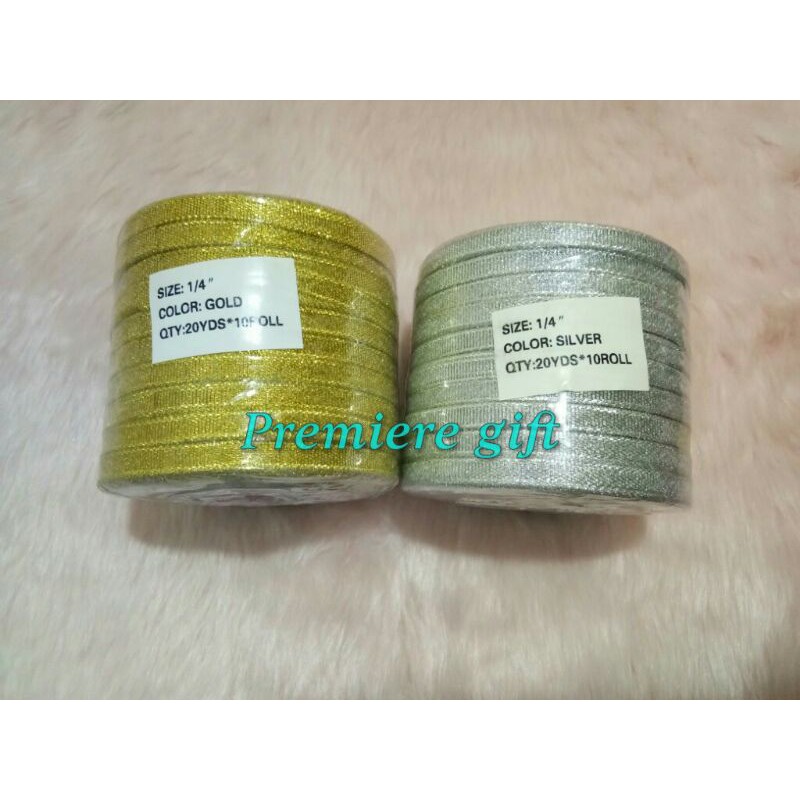 

pita gold silver ukuran 1/4 inch (0.6 cm)