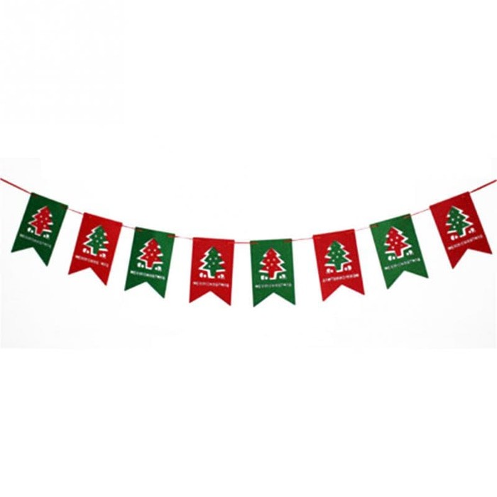 Elk Flag Banner Total Length: 2m Flag Size: 20cm* 15cm bahan non woven.