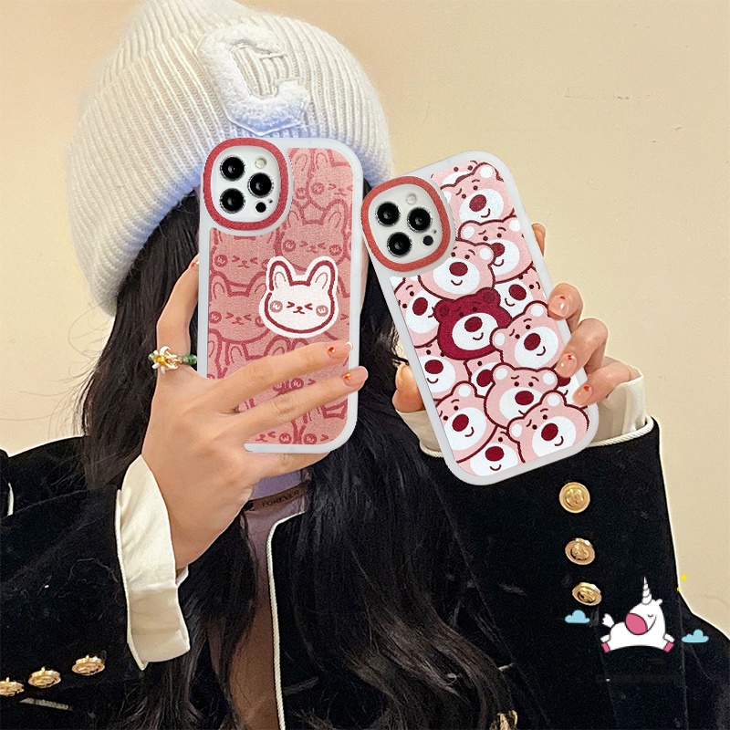 Case Oppo A17 A15 A17K A96 A95 A12 A16 A57 2022 A16K A55 A78 A7 A54 A58 A5s A94 Reno 8T 7Z 5 5F 4 A5 A9 A1K A76 A31 A3s A33 A53 A36 A15S A11 A74 Kartun Strawberry Soft Case Beruang