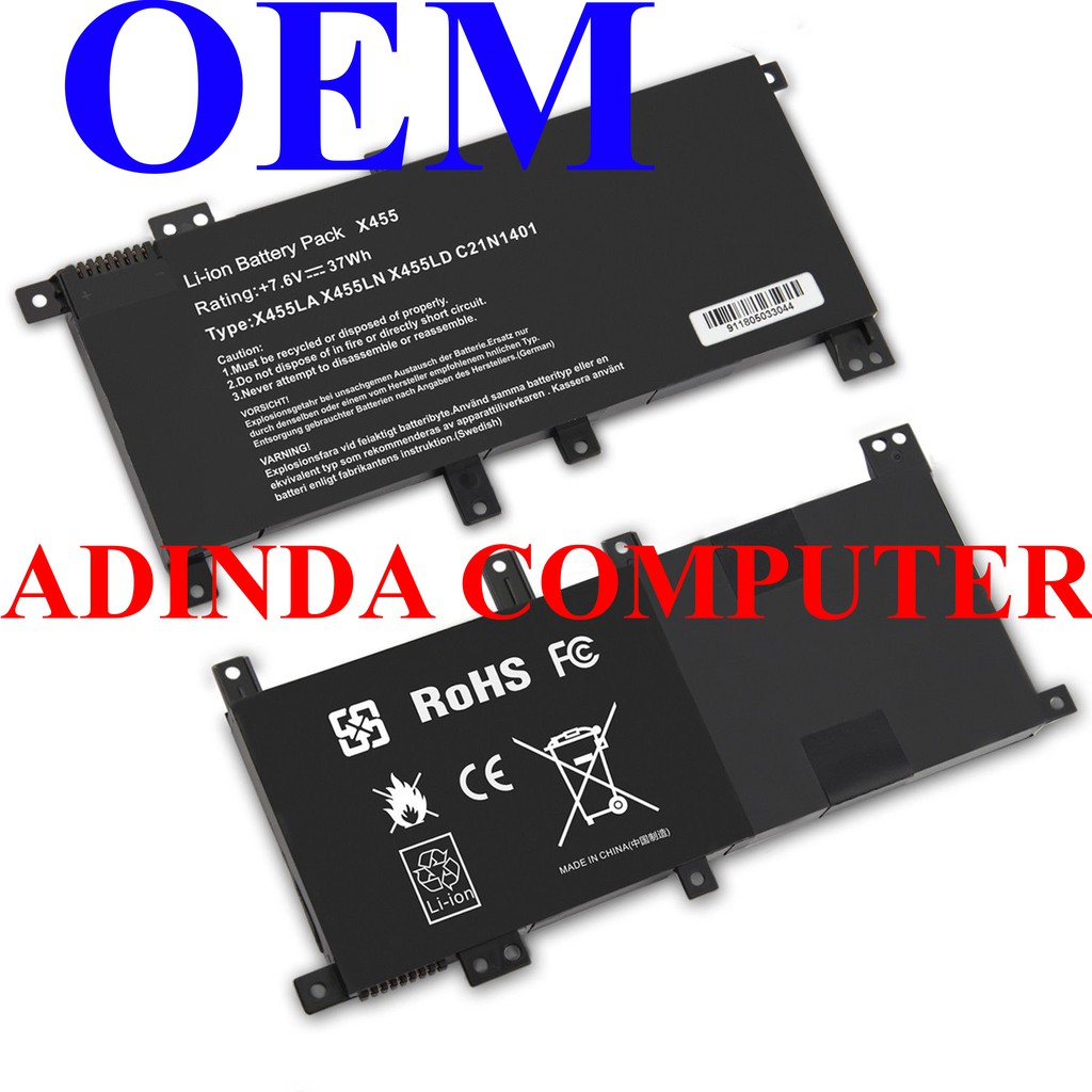 Baterai Asus X455 X455L X455LA X455LD A455 A455LD C21N1401