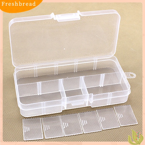 【Fresh】❀10 Compartment Adjustable Transparent Plastic Jewelry Bead Storage Box Organizer