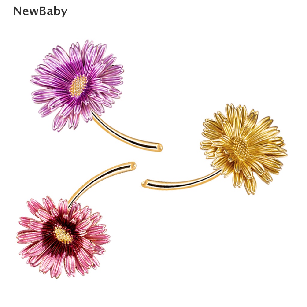 Newbaby Bros Pin Enamel Bunga Aster Untuk Aksesoris Pakaian Wanita