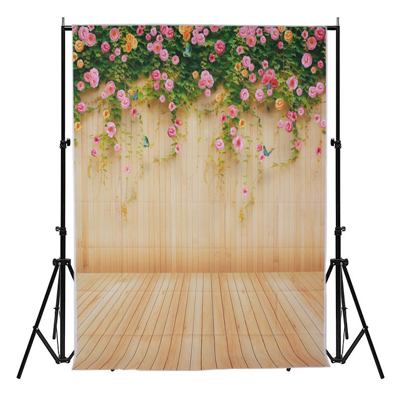 Backdrop Background Motif Dinding  Lantai Kayu  Bunga Bahan 