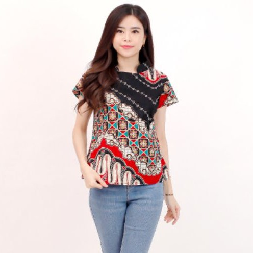 Batik wanita - Atasan blouse batik wanita fashion 569-BLACK C