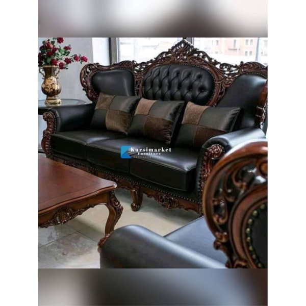 KURSI SOFA TAMU ROSALINNA UKIR JATI MURAH MEWAH KURSI DAN MEJA TAMU JOK OSCAR TERLARIS FURNITURE ASL