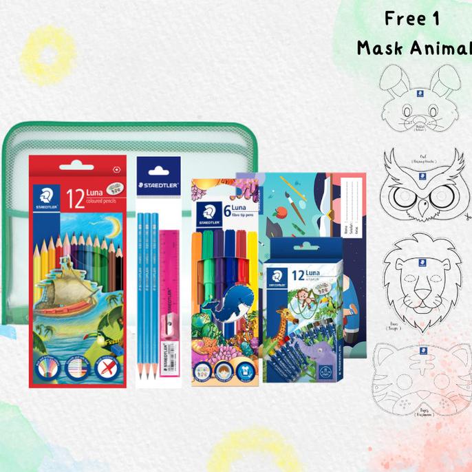 

(COD) STAEDTLER - Paket Alat Tulis Mewarnai Anak Free Topeng Masker Animal 1 SPECIAL Kode 785