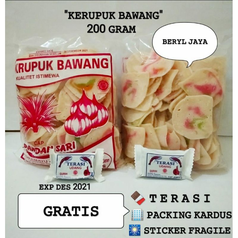 

Krupuk kerupuk Bawang super jengkol Pandan Sari 200gr