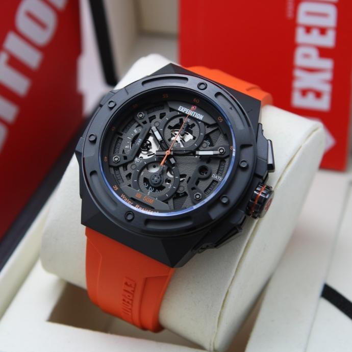 JAM TANGAN PRIA EXPEDITION E6818 BLACK ORANGE. ORIGINAL Termurah