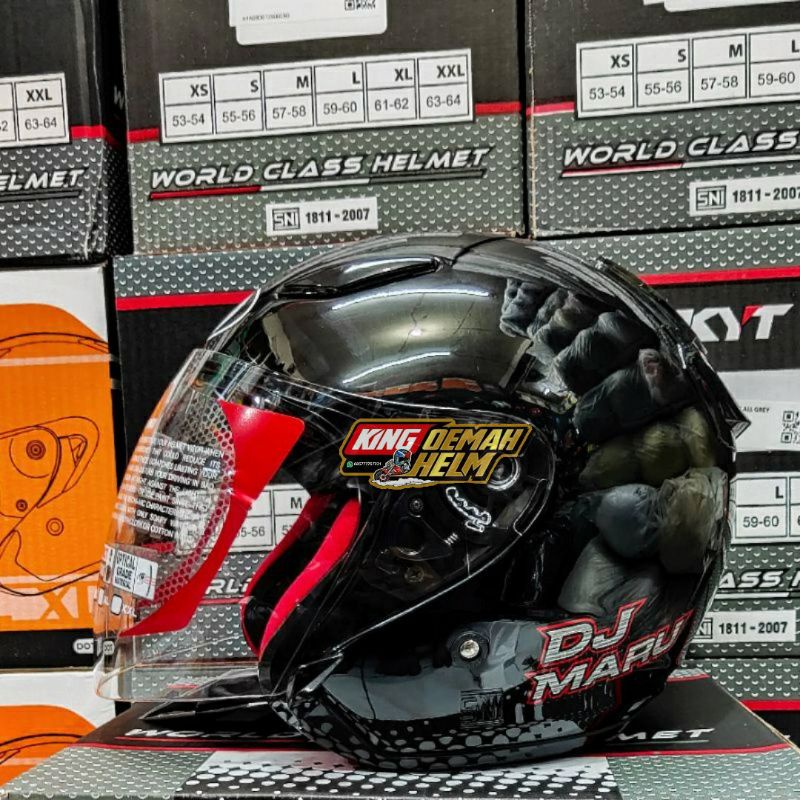 HELM KYT DJ MARU BLACK METALIK HELM HALF FACE KYT DJMARU HITAM METALIK HELM KYT DJ MARU MURAH SNI