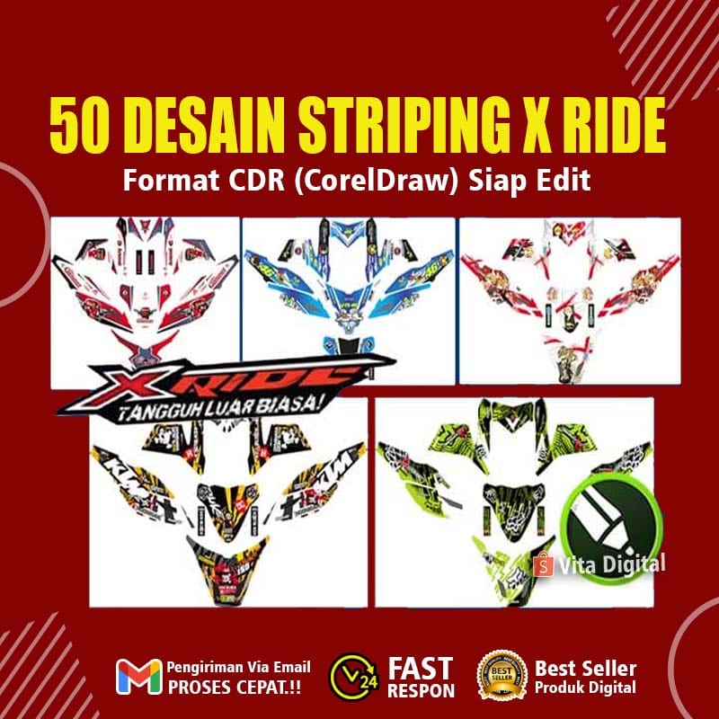 50+ Striping Ymaha Xride Editable Desain Format CDR