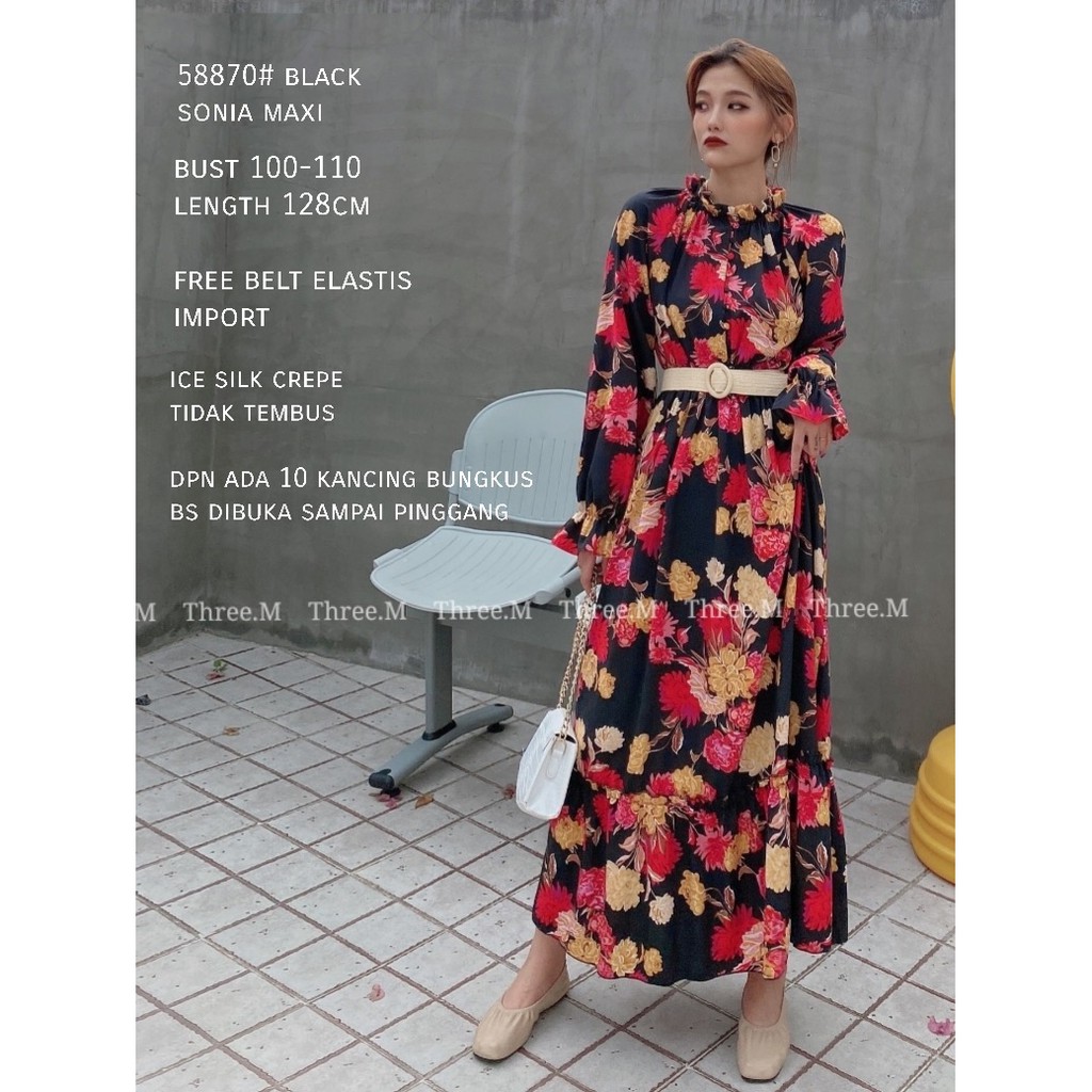 Sonia Maxi Dress Import TM 58870 FREE BELT-3