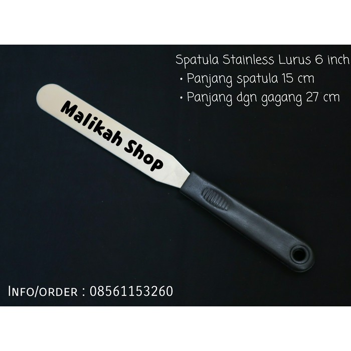 Spatula Stainless Lurus 6 inch / Polesan Dekor Kue Butter Cream