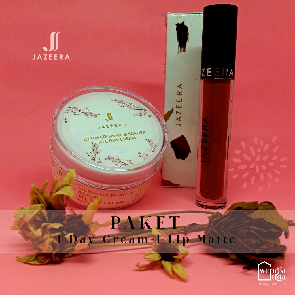 JAZEERA PAKET 1 DAY CREAM + 1 LIP MATTE | PAKET HEMAT | JAZEERA BANJARBARU LANDASAN ULIN KALIMANTAN 