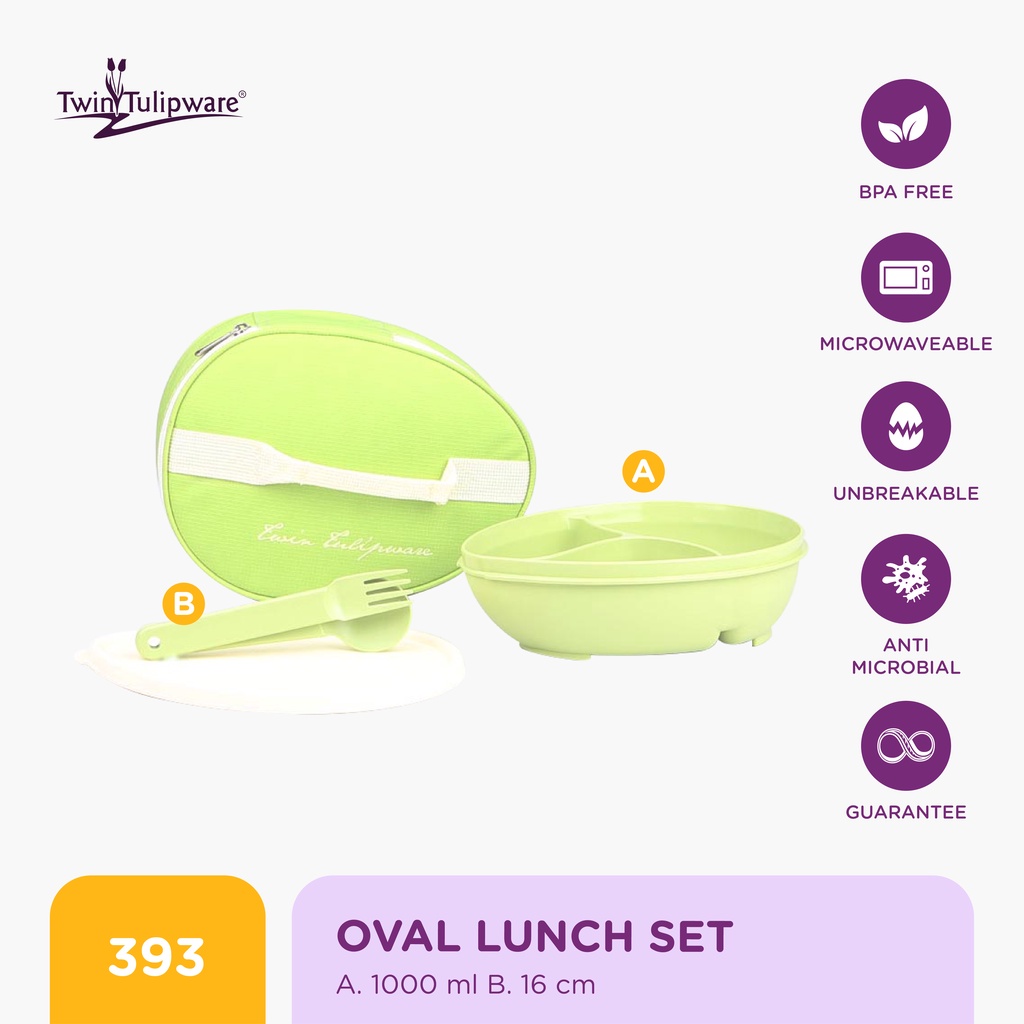 Twin Tulipware Oval Lunch Set