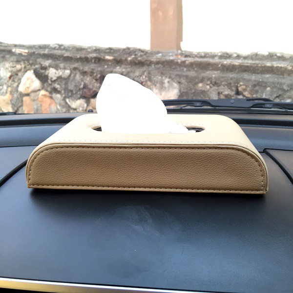 Kotak Tempat Tisu Mobil Car Dashboard Tissue Box Kulit Sintentis Bentuk D POLOS