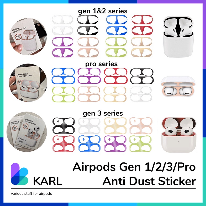 Airpods Dust Stiker Sticker Proof Gen 1 2 3 Pro Inpods 12 i12 i13 Anti Debu Case Antidust