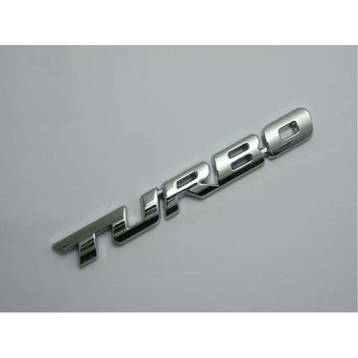 Emblem Turbo Silver Aksesoris Eksterior Mobil Sticker 3D Logo Tulis