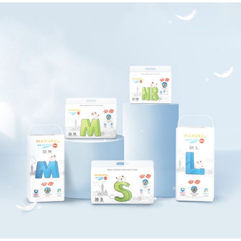 Makuku Air Diapers Slim Pants M32- Popok Celana Bayi Tipis Anti Gumpal